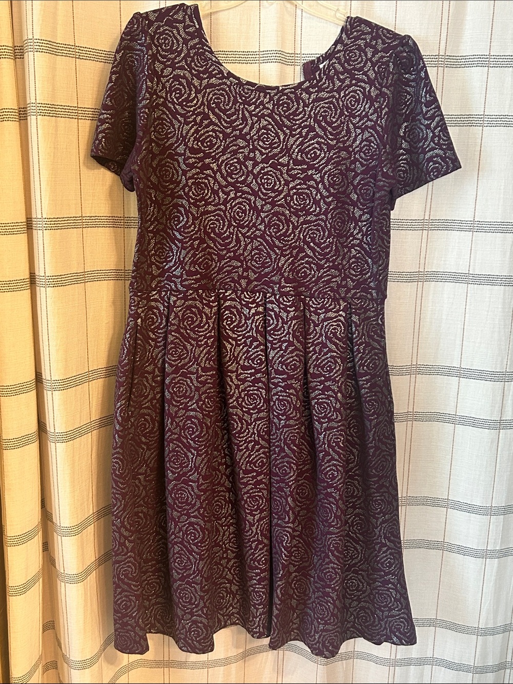 LuLaRoe Plum Rose Fit-and-Flare Dress
